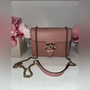 Gucci dollar flap G crossbody. Light, pink